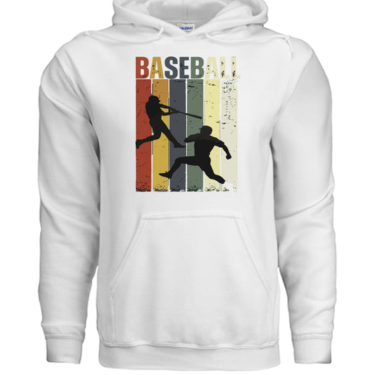 Baseball Dad Athletic Pride Retro Color Stripe Hoodie Design WHITE - FRONT