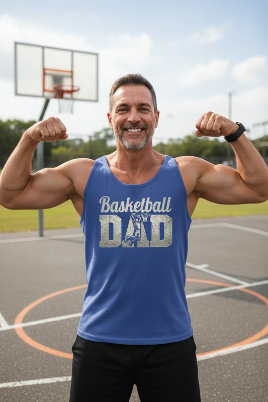 Basketball Dad Athlete Pride β Proud Basketball Father Sports Tank Top TRUE ROYAL - FRONT