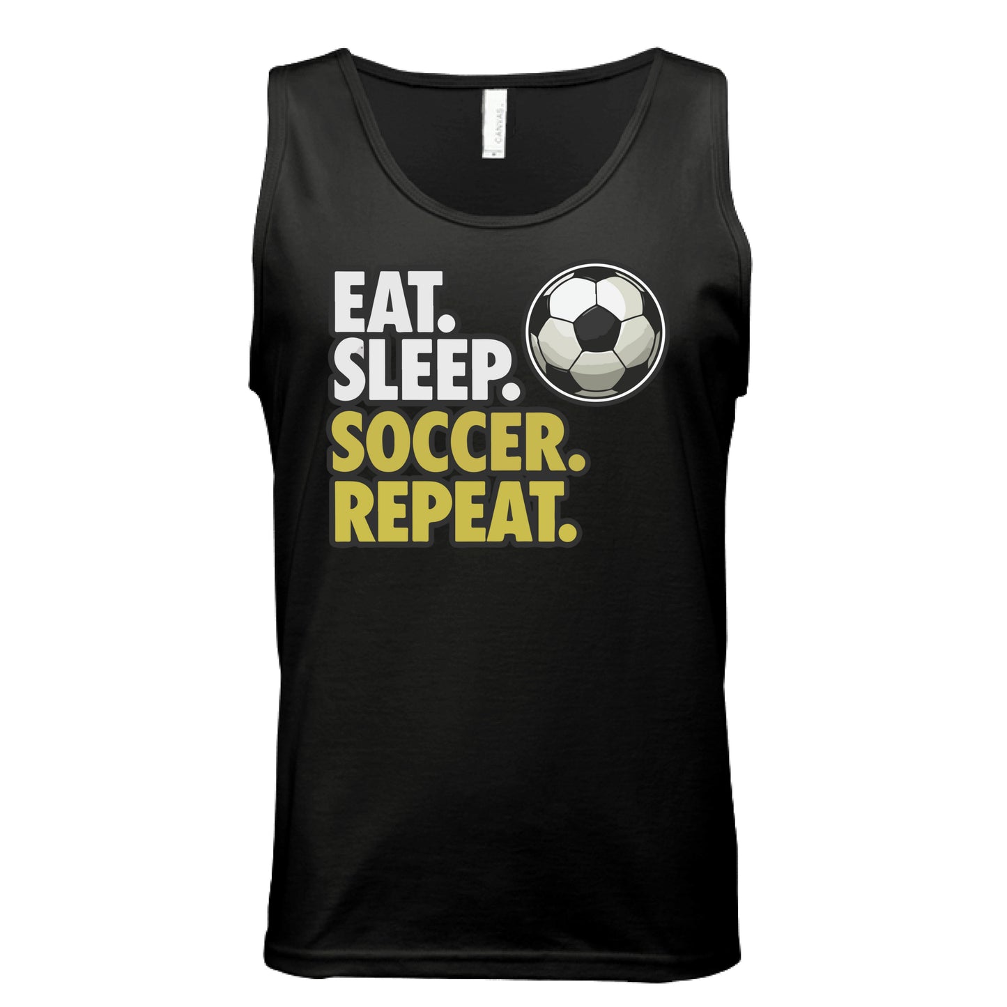 Eat Sleep Soccer Repeat - Athlete Lifestyle Tank Top for Men BLACK - FRONT