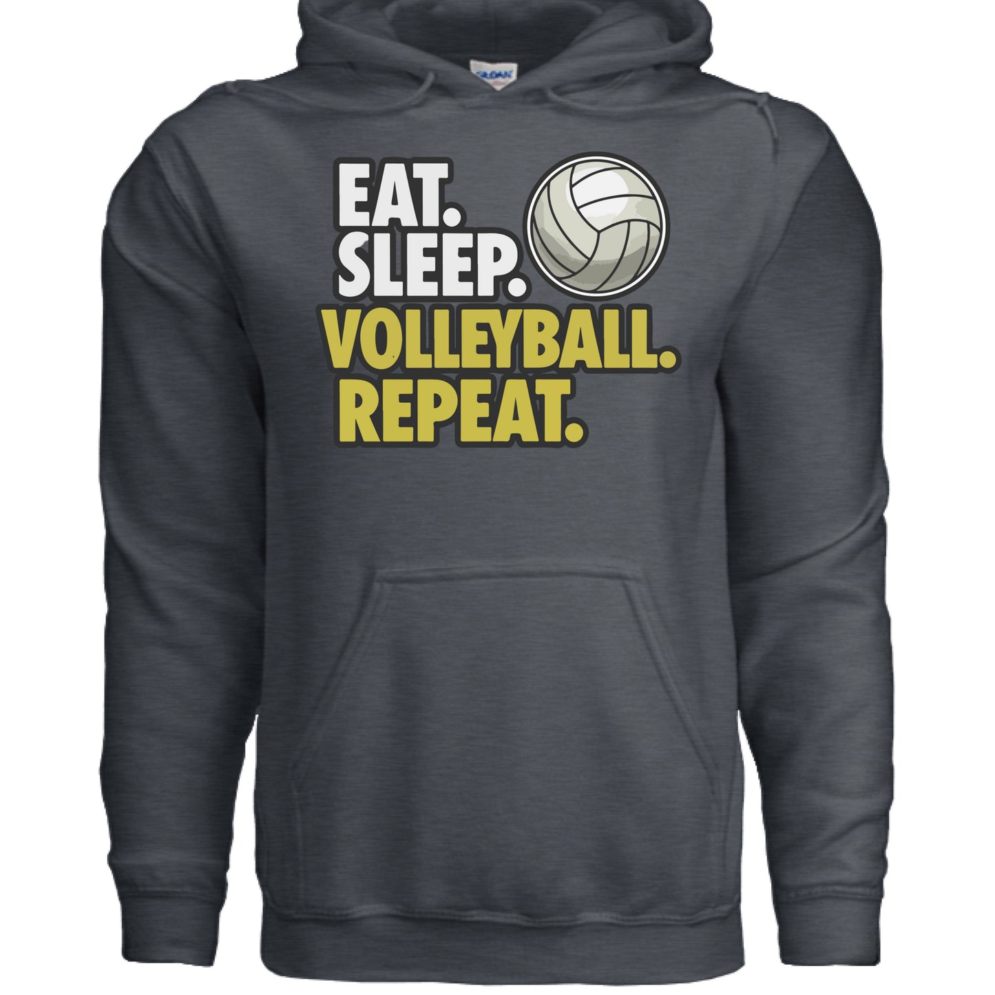 Eat Sleep Volleyball Repeat - Athlete Lifestyle Hoodie for Women DARK HEATHER - FRONT