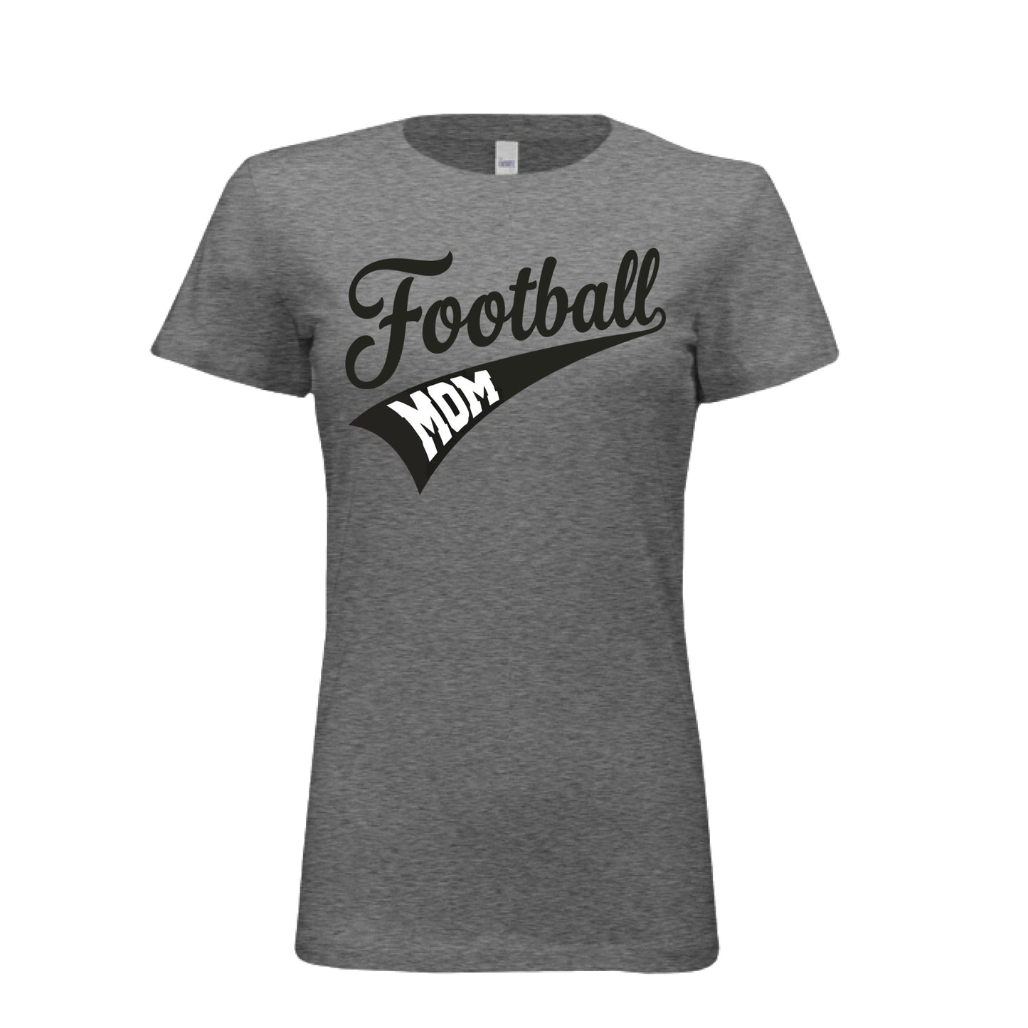 Football Mom Vibes – Stylish Sports Parent Pride Statement T-Shirt DEEP HEATHER - FRONT