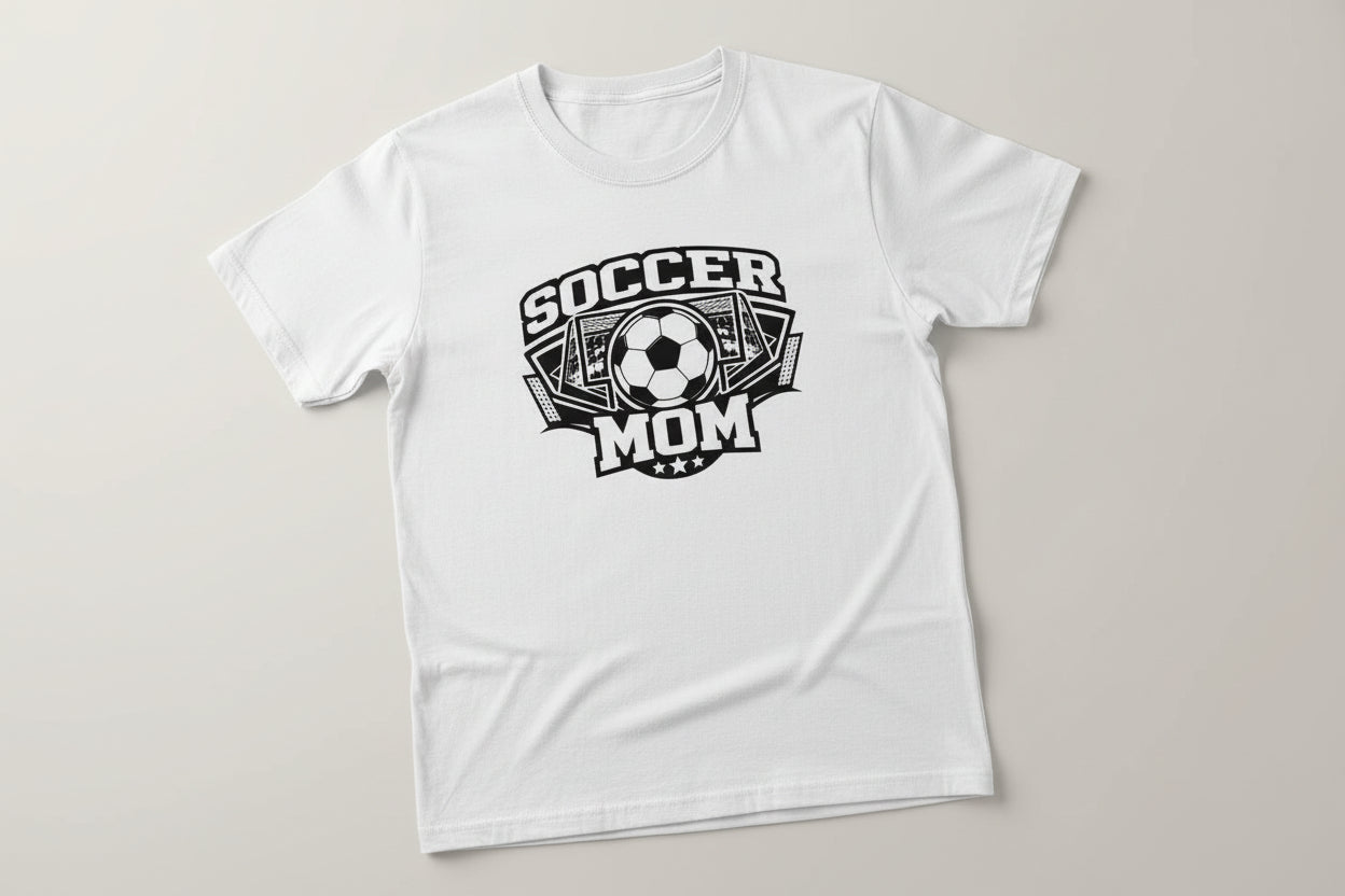 Game Day Soccer Mom T-Shirt Design – Retro Athletic Supporter Inspired Graphic WHITE - FRONT