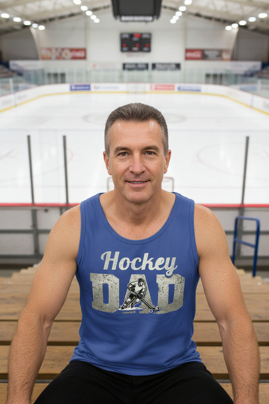 Hockey Dad Athlete Pride β Proud Hockey Father Sports Tank Top TRUE ROYAL - FRONT