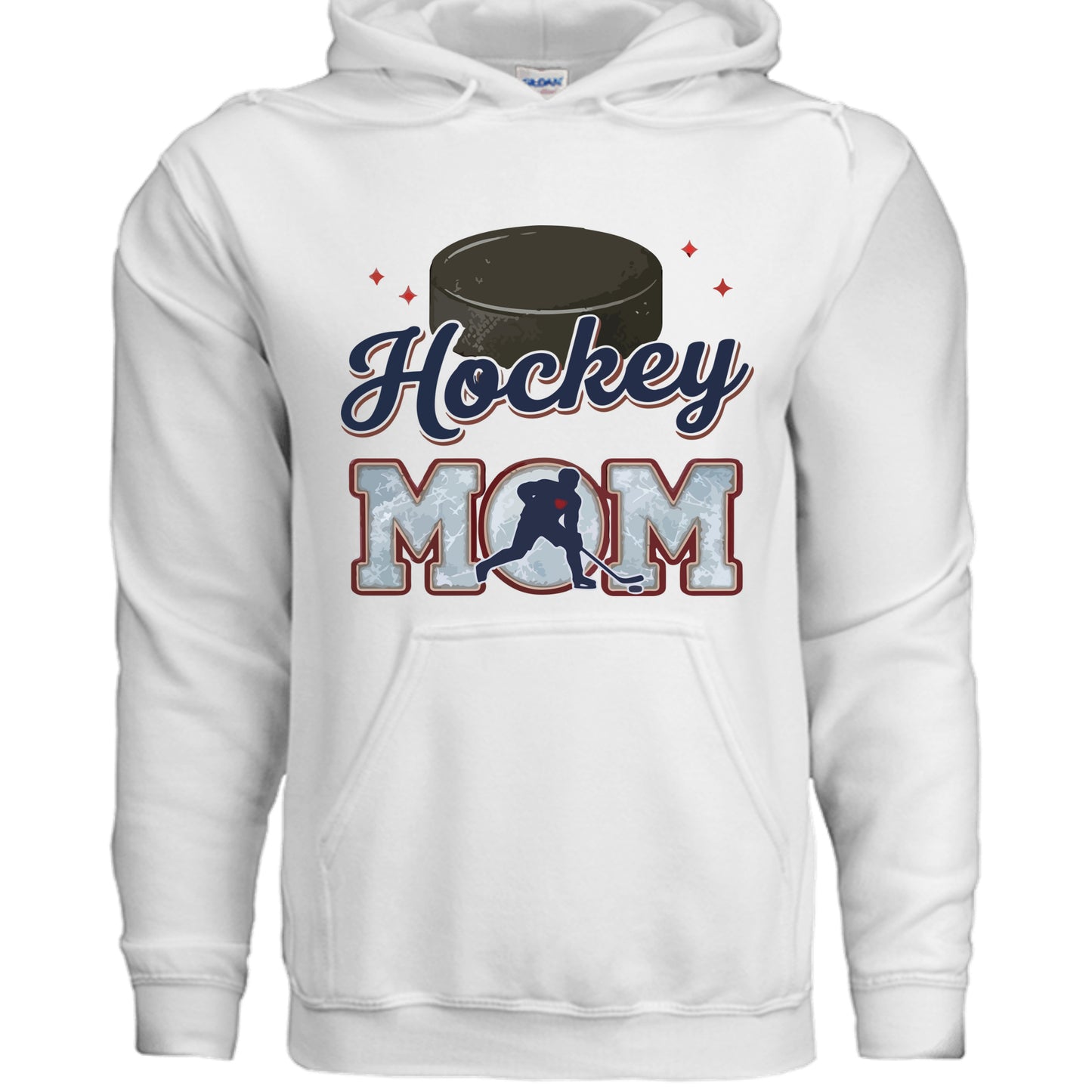 Hockey Mom Passion Player Silhouette Design Hoodie WHITE - SF500 - FRONT