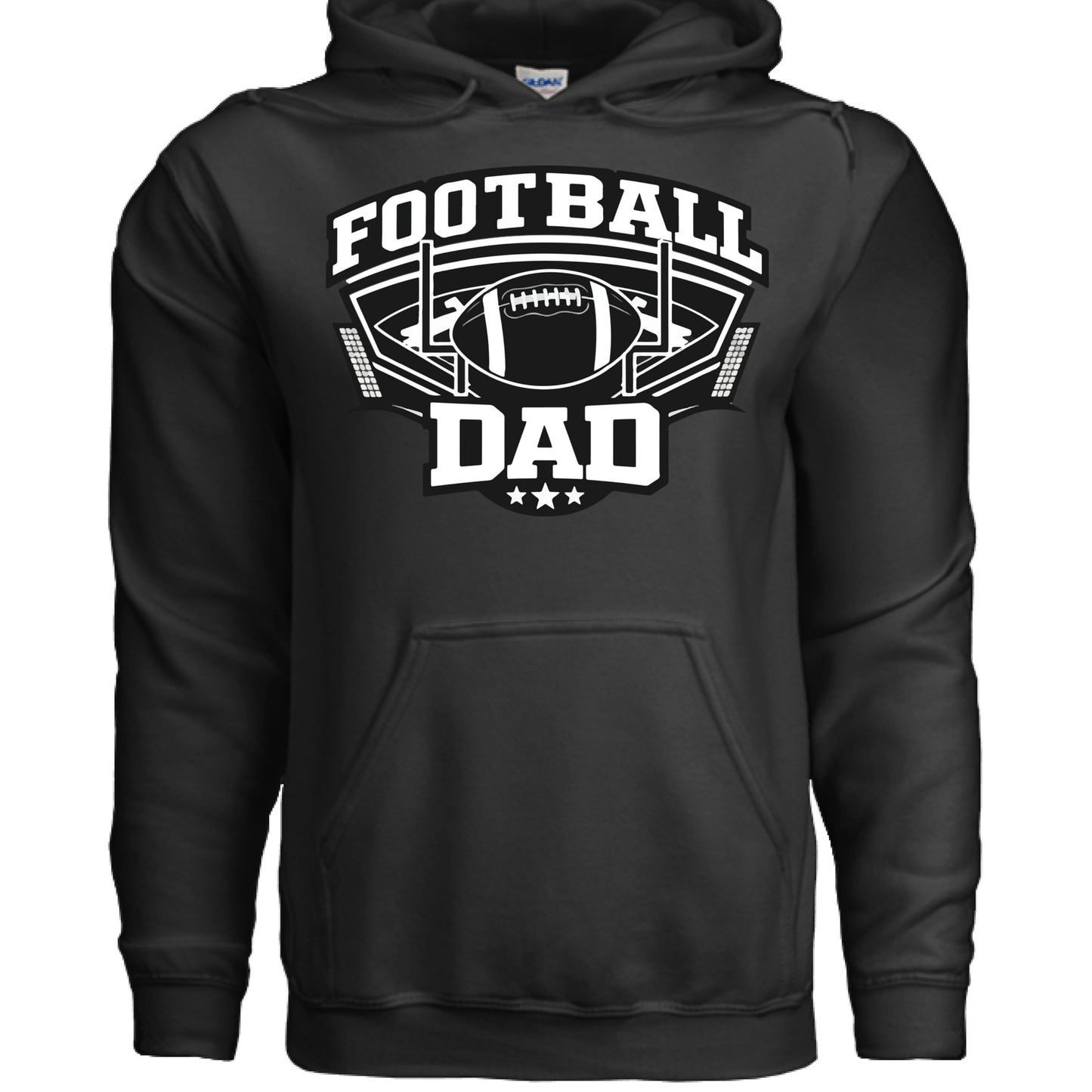 Legendary Football Dad Retro Style Hoodie – Touchdown Season Spirit Design BLACK - FRONT