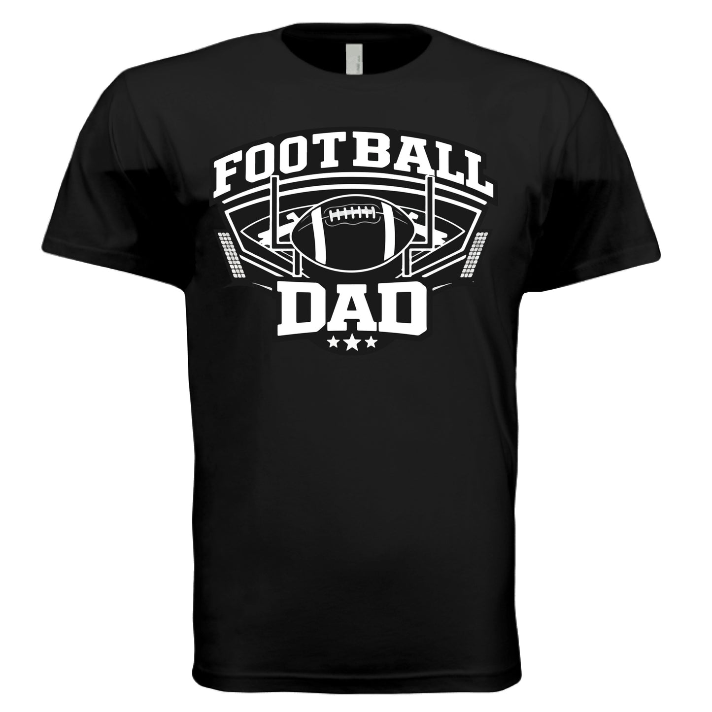 Legendary Football Dad Retro Style T-Shirt – Touchdown Season Spirit Design BLACK - FRONT