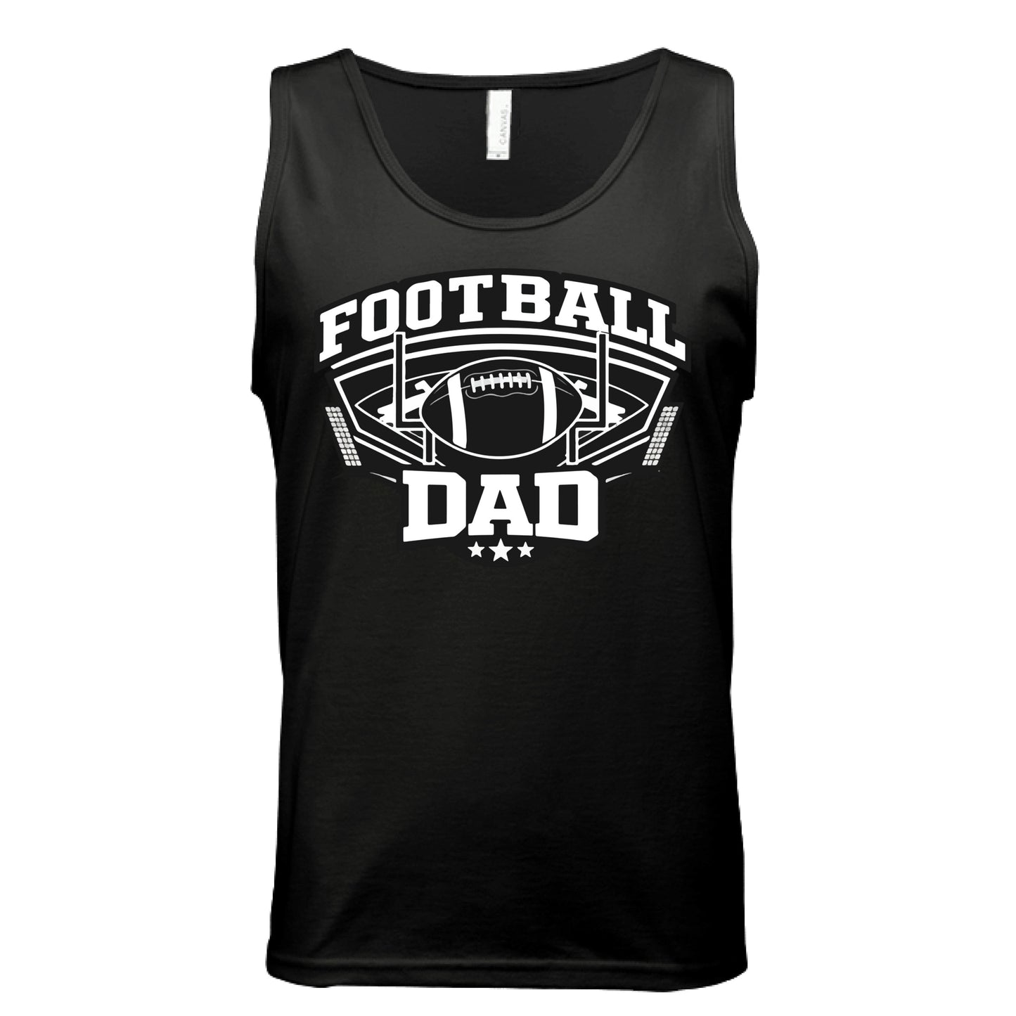 Legendary Football Dad Retro Style Tank Top– Touchdown Season Spirit Design BLACK - FRONT