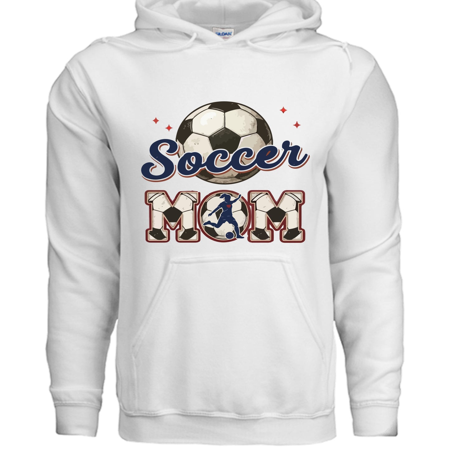 Soccer Mom Heartbeat Hoodie Proud Sports Family Design WHITE - SF500 - FRONT