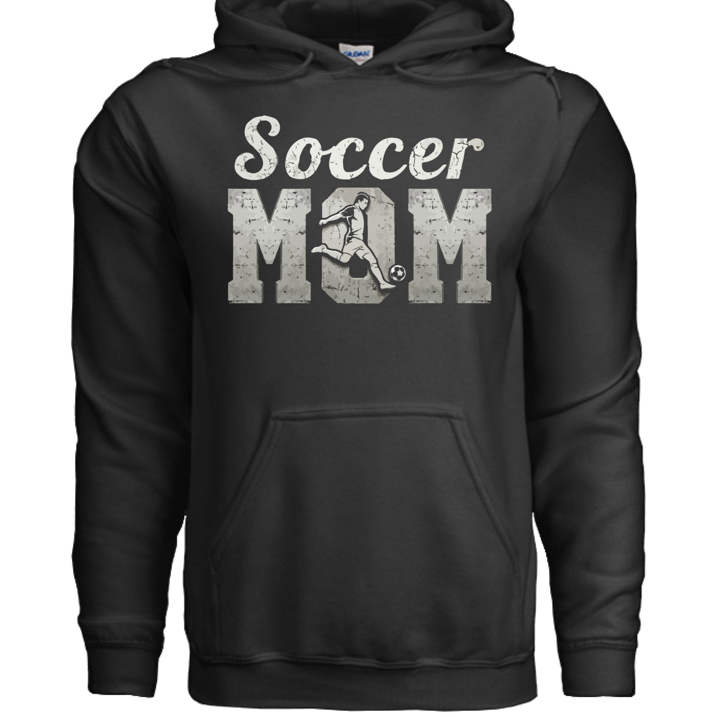 Soccer Mom Vintage Graphic – Proud Sports Parent Spirit Hoodie Design BLACK-FRONT