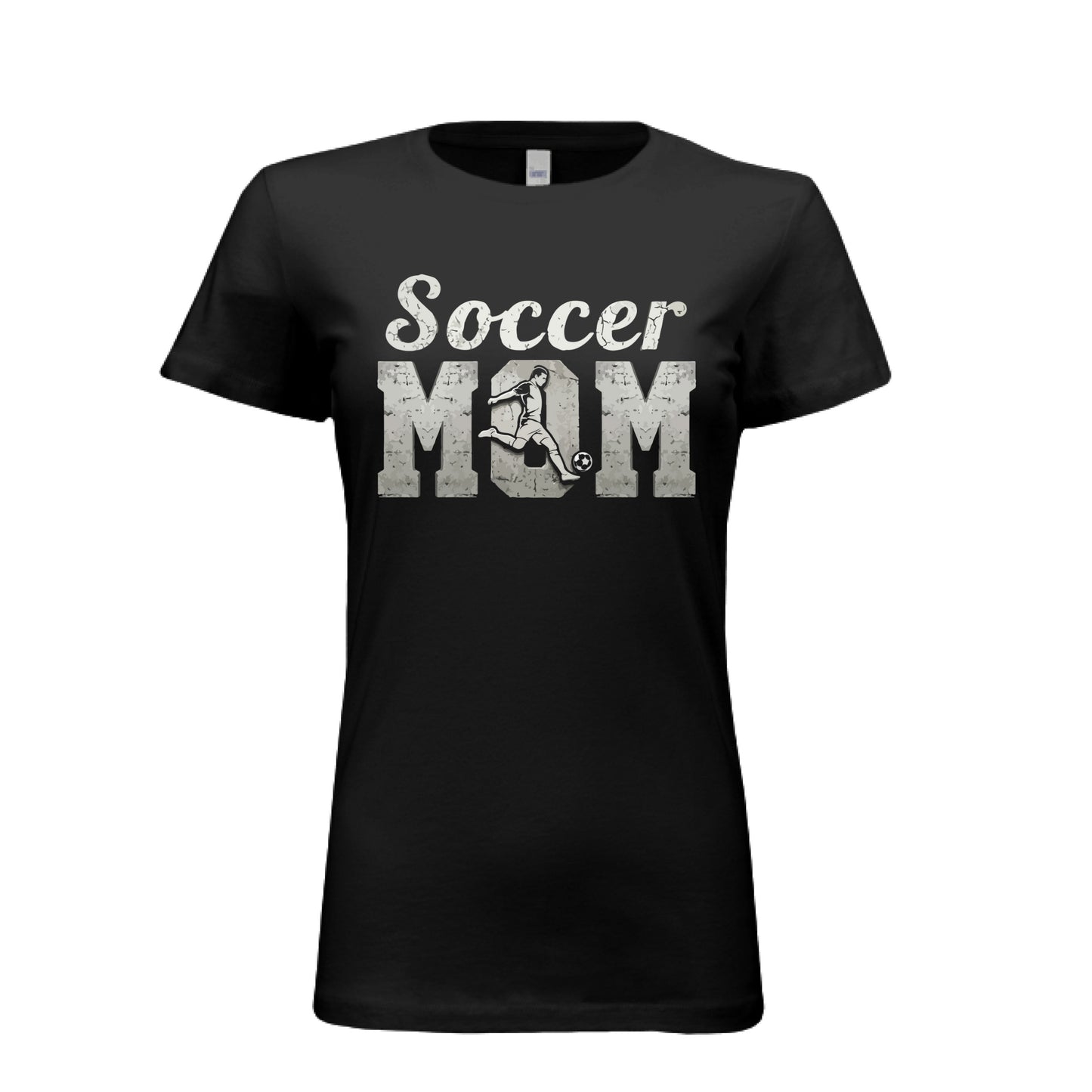 Soccer Mom Vintage Graphic – Proud Sports Parent Spirit T-Shirt Design BLACK- FRONT