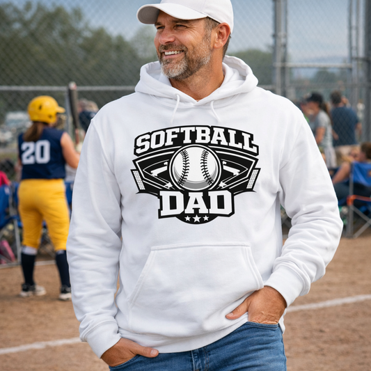 Softball Dad Hoodie β Game Day Softball Hooded Sweatshirt for Proud Dads