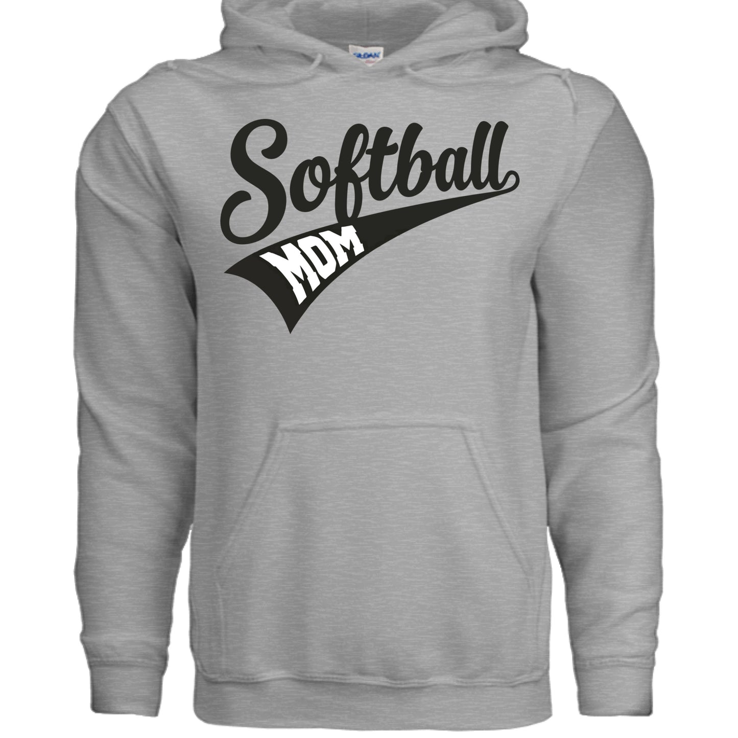 Softball Mom Vibes – Stylish Sports Parent Pride Statement Hoodie SPORT GREY - FRONT