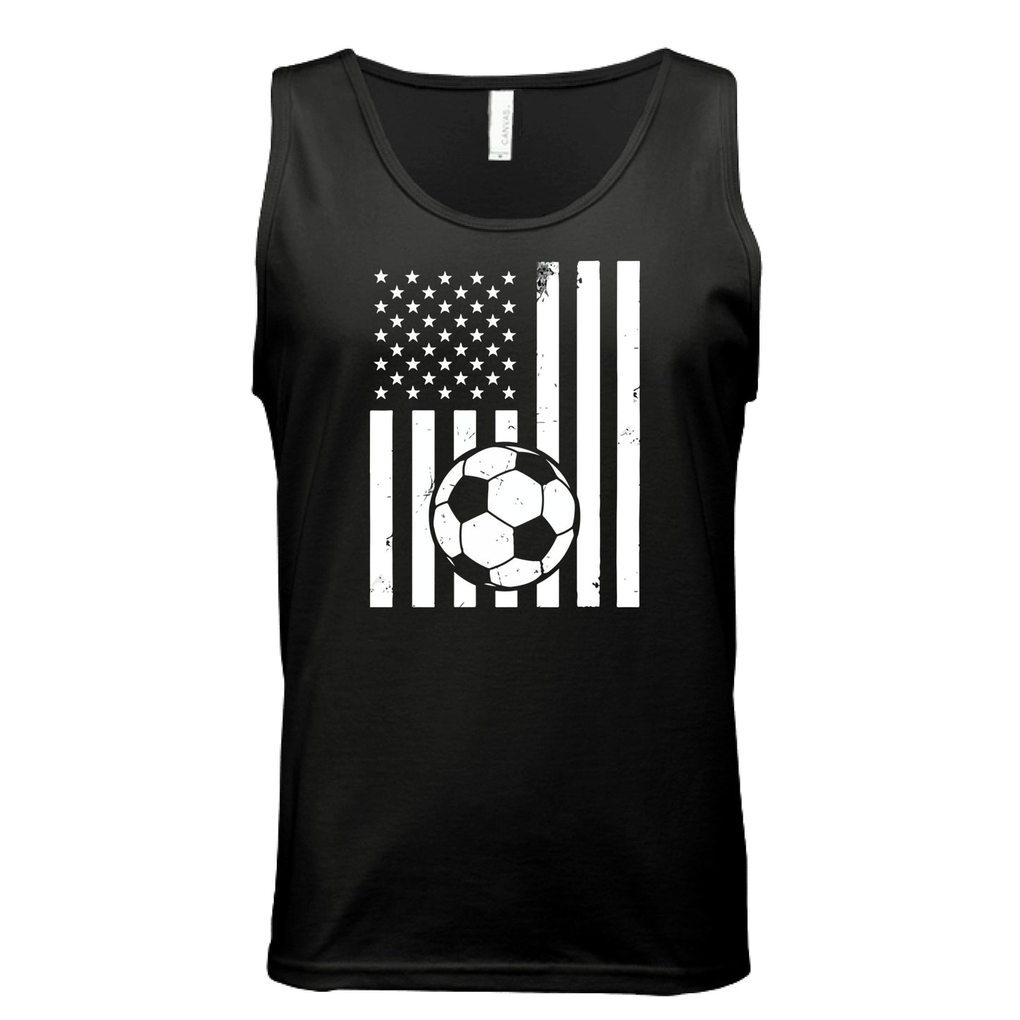 USA Soccer Flag Design - Patriotic Athlete & Soccer Lover Tank Top for Men BLACK - FRONT