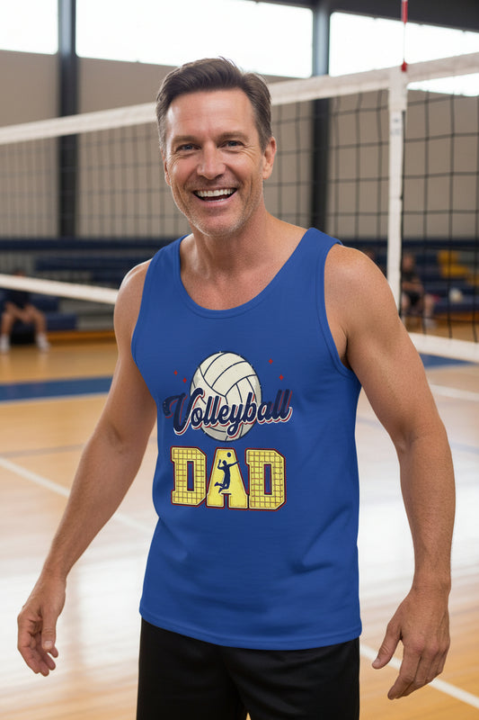 Volleyball Dad Tank Top Vintage Style Sports Fan Pride Retro Design TRUE ROYAL - 3480 - FRONT