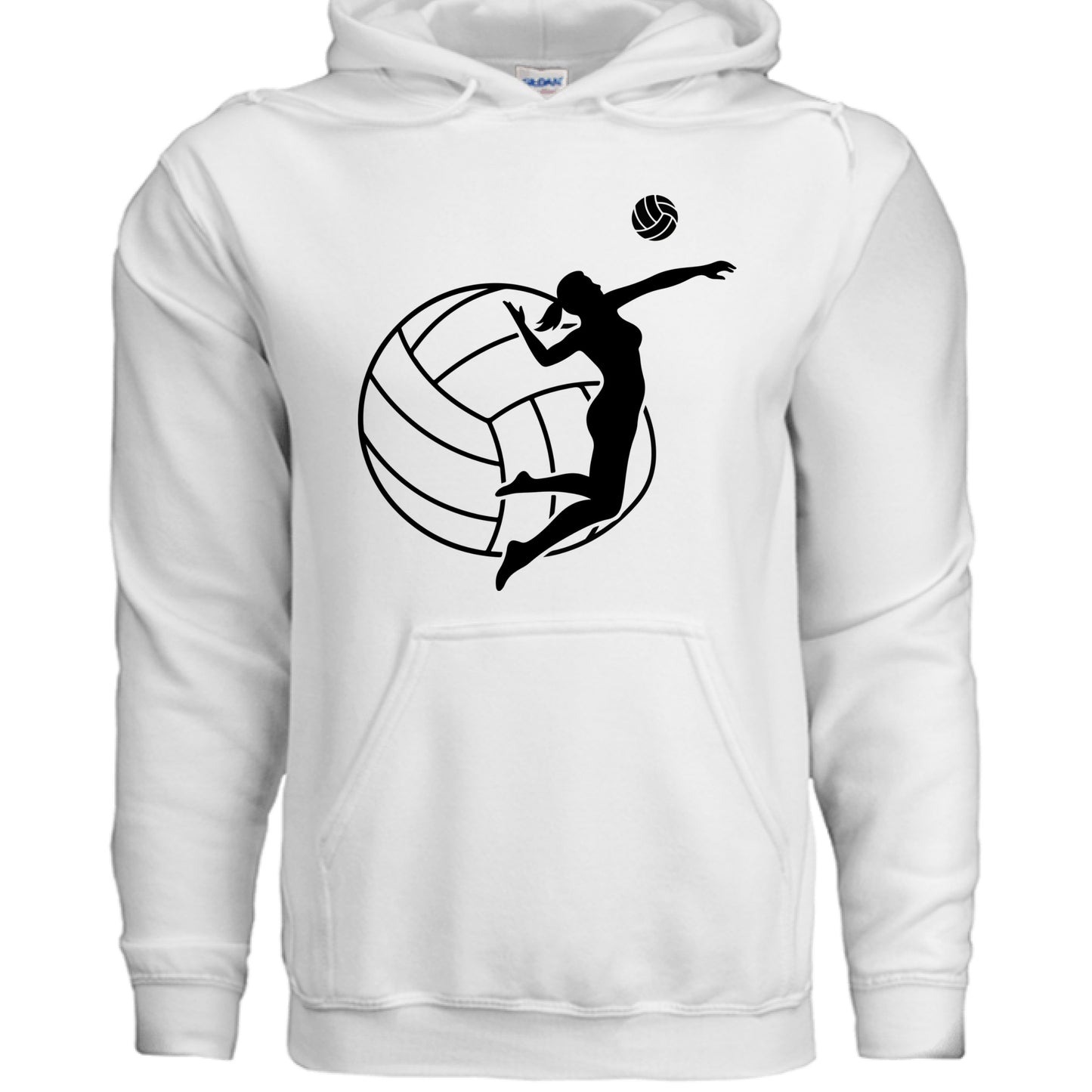 Volleyball Defense Lover Hoodie Design for Women– Funny Athlete Routine Quote Art WHITE - FRONT