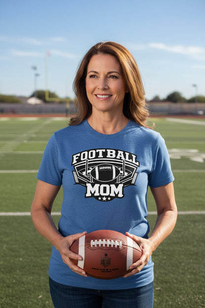 All-Star Football Mom T-Shirt Design – Classic Sports Fan Pride Graphic HTHR TRUE ROYAL - FRONT