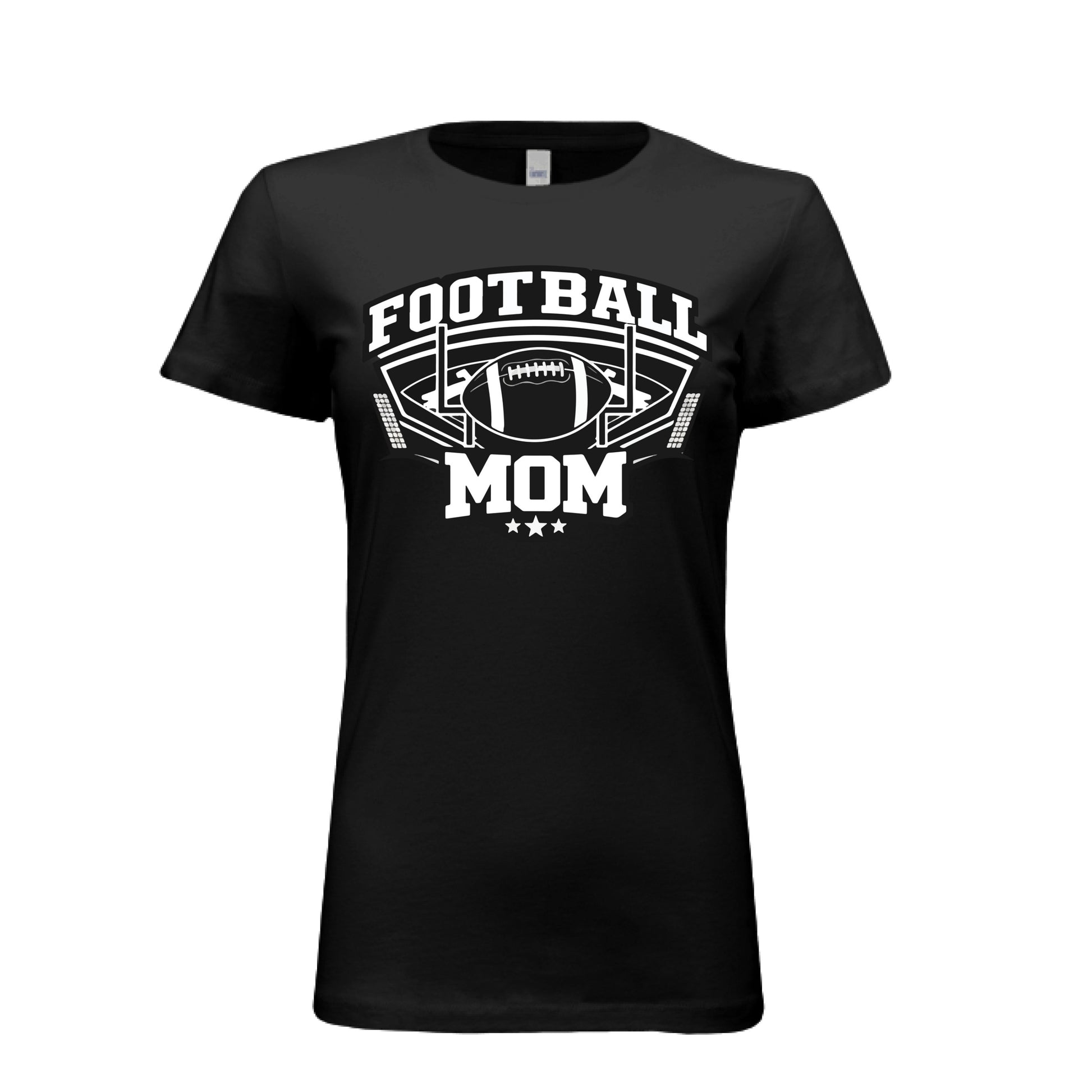 All-Star Football Mom T-Shirt Design – Classic Sports Fan Pride Graphic SOLID BLK BLEND - FRONT