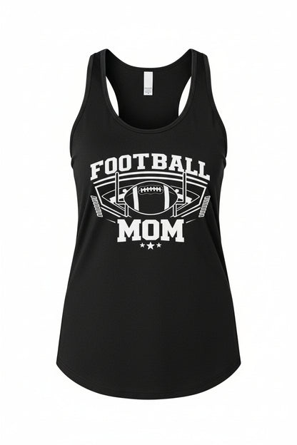All-Star Football Mom Tank Top Design – Classic Sports Fan Pride Graphic Black - FRONT