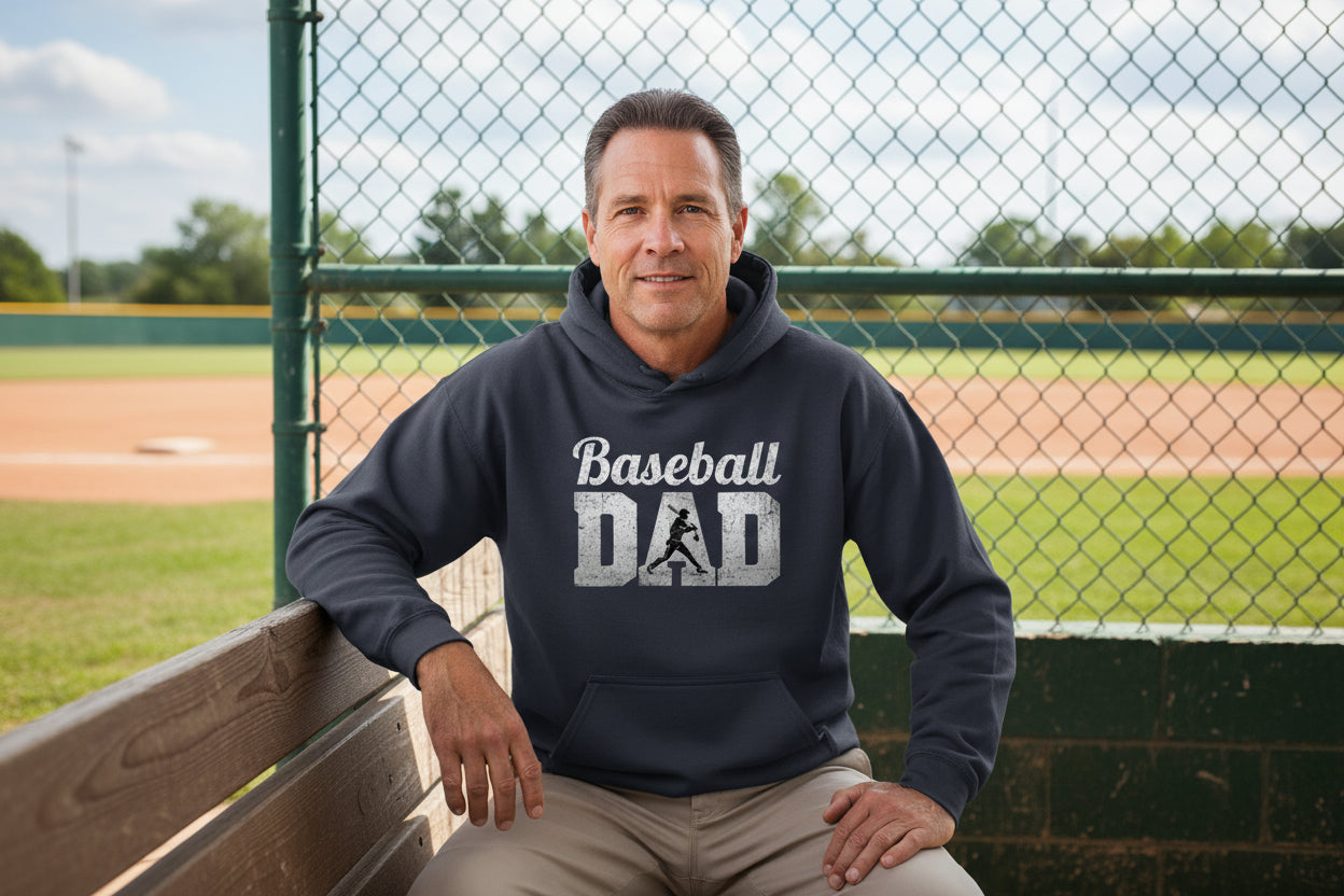 Baseball Dad Athlete Pride – Proud Baseball Father Sports Hoodie NAVY - FRONT