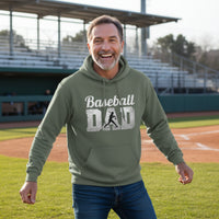 Baseball Dad Athlete Pride – Proud Baseball Father Sports Hoodie MILITARY GREEN - FRONT