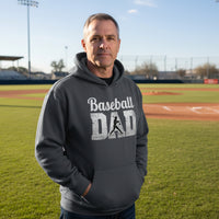 Baseball Dad Athlete Pride – Proud Baseball Father Sports Hoodie DARK HEATHER - FRONT