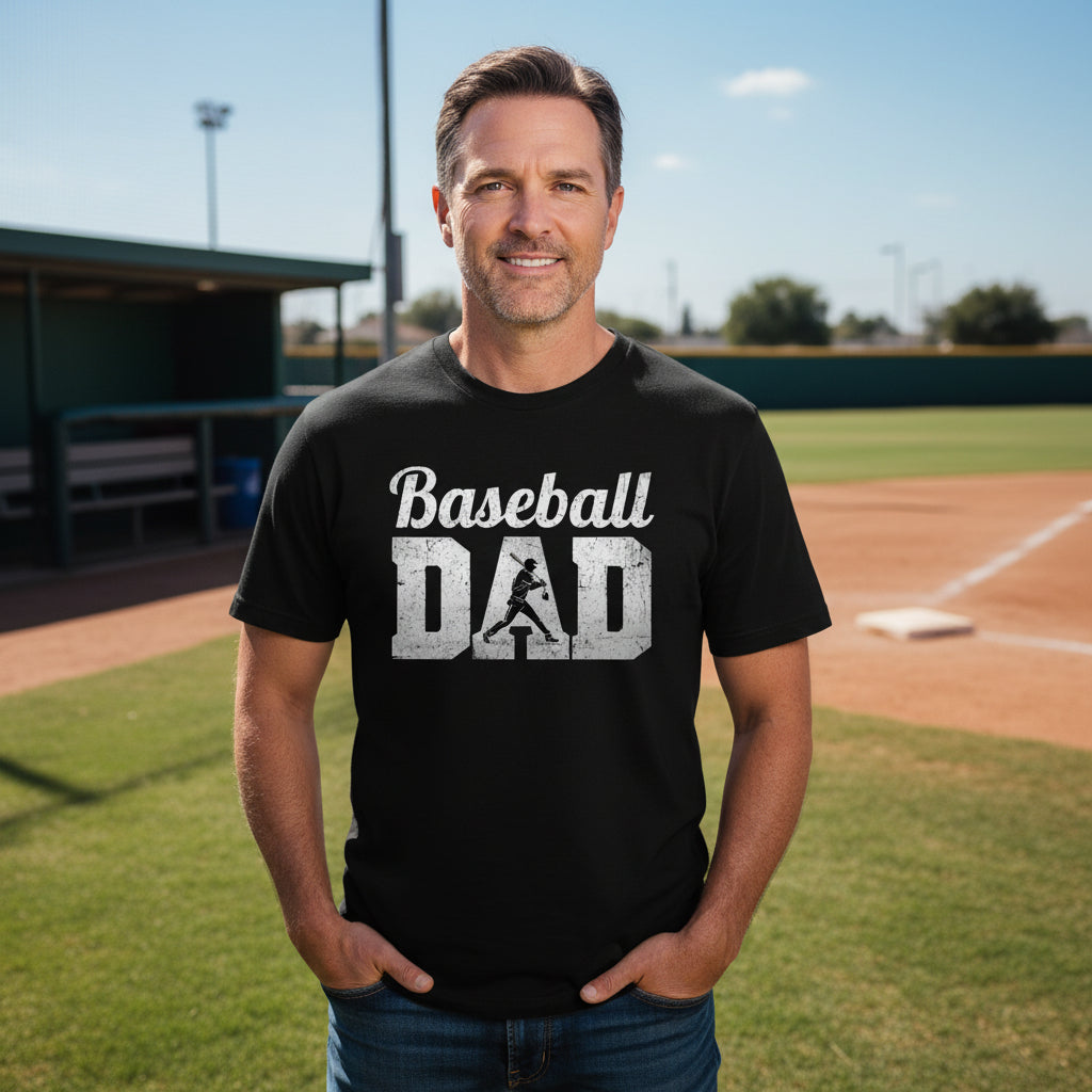 Baseball Dad Athlete Pride – Proud Baseball Father Sports T-Shirt BLACK - FRONT