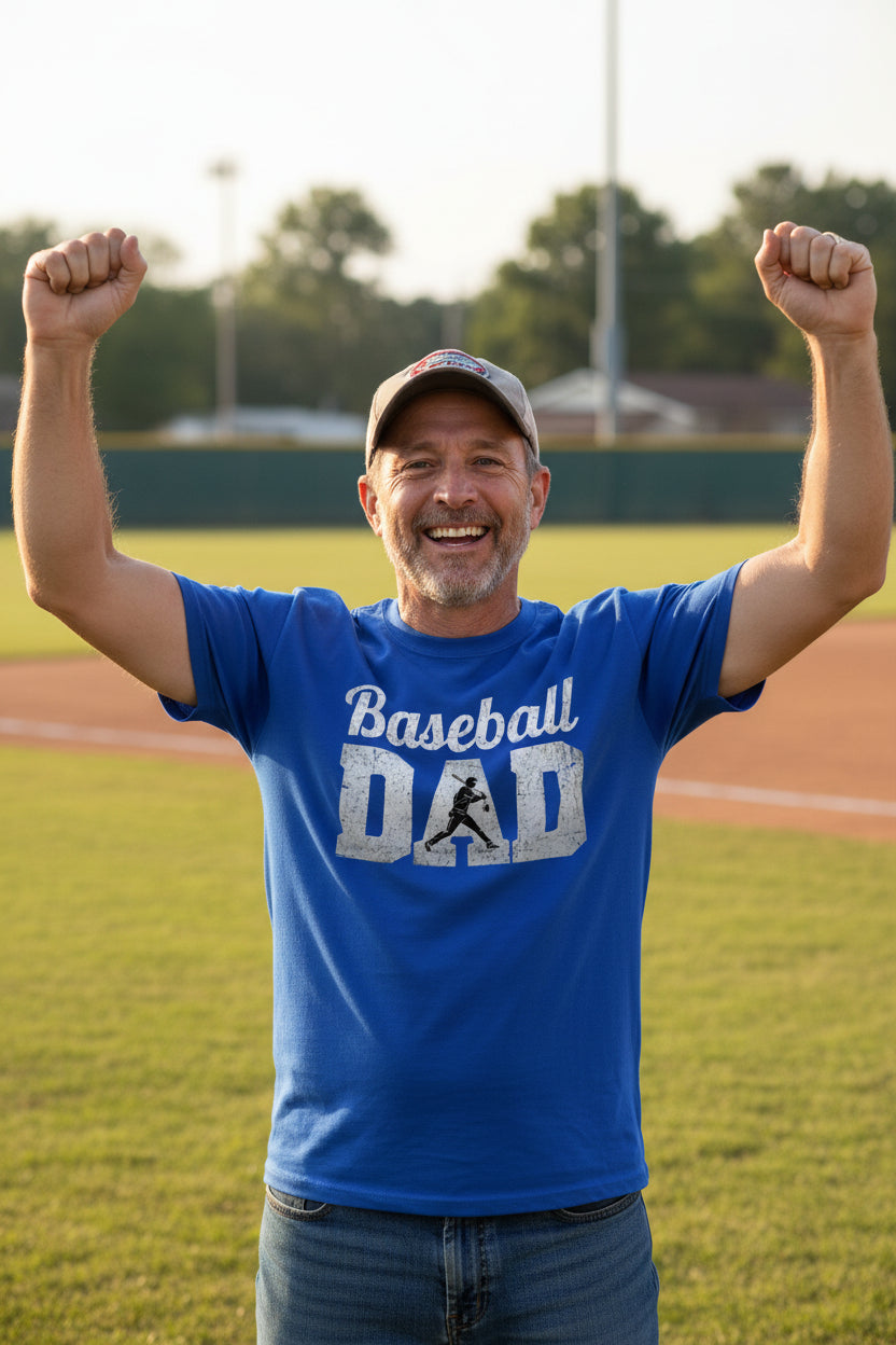 Baseball Dad Athlete Pride – Proud Baseball Father Sports T-Shirt ROYAL - FRONT