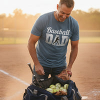 Baseball Dad Athlete Pride – Proud Baseball Father Sports T-Shirt MIDNIGHT NAVY - FRONT