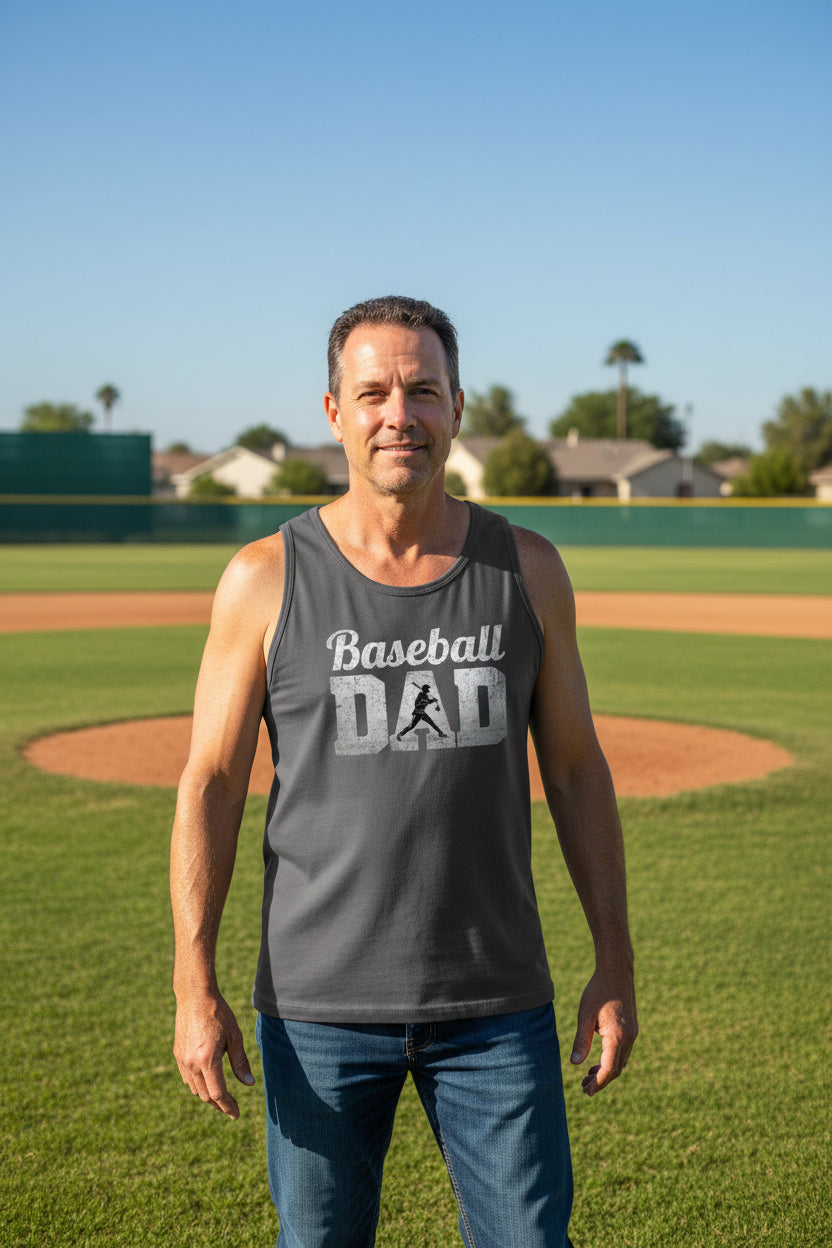 Baseball Dad Athlete Pride – Proud Baseball Father Sports Tank Top DARK GREY - FRONT