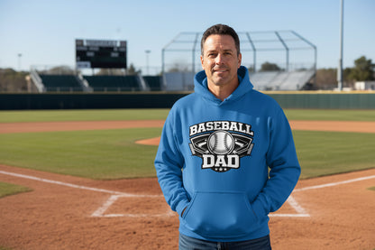 Baseball Dad Hoodie – Proud Game Day Sports Dad Graphic Hoodie Royal - FRONT