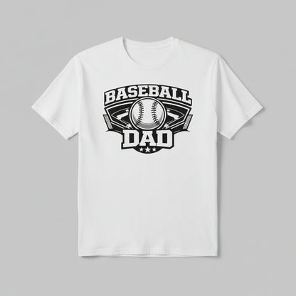 Baseball Dad Shirt – Proud Game Day Sports Dad Graphic Tee White - FRONT