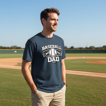 Baseball Dad Shirt – Proud Game Day Sports Dad Graphic Tee MIDNIGHT NAVY - FRONT