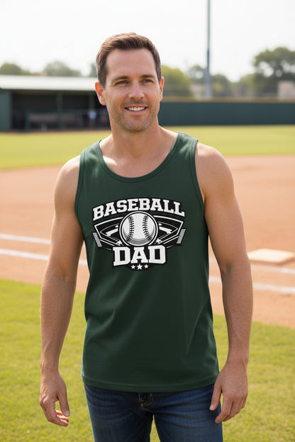 Baseball Dad Tank top – Proud Game Day Sports Dad Graphic Top Forest - FRONT