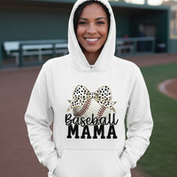 Baseball Mama Bow Vibes – Cute & Trendy Game Day Style Hoodie WHITE - SF500 - FRONT