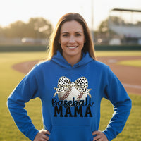 Baseball Mama Bow Vibes – Cute & Trendy Game Day Style Hoodie Royal - SF500 - FRONT