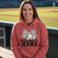 Baseball Mama Bow Vibes – Cute & Trendy Game Day Style Hoodie RED - SF500 - FRONT