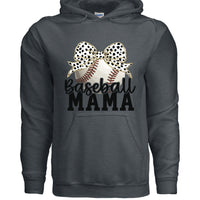 Baseball Mama Bow Vibes – Cute & Trendy Game Day Style Hoodie DARK HEATHER - SF500 - FRONT