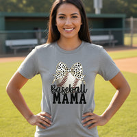Baseball Mama Bow Vibes – Cute & Trendy Game Day Style T-Shirt ATHLETIC HEATHER - 6004 - FRONT