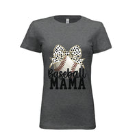 Baseball Mama Bow Vibes – Cute & Trendy Game Day Style T-Shirt DRK GREY HEATHER - 6004 - FRONT