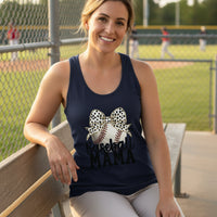 Baseball Mama Bow Vibes – Cute & Trendy Game Day Style Tank Top Midnight Navy - N1533 - FRONT