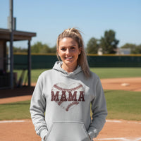 Baseball Mama Heart Hoodie - Athletic Pride Mom Spirit SPORT GREY - FRONT