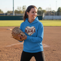 Baseball Mama Heart Hoodie - Athletic Pride Mom Spirit Royal - FRONT