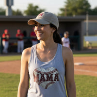 Baseball Mama Heart Tank Top - Athletic Pride Mom Spirit Heather Gray - FRONT