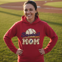 Baseball Mom Heartbeat Hoodie Proud Sports Family Design RED - SF500 - FRONT