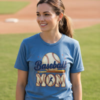 Baseball Mom Heartbeat T-Shirt Proud Sports Family Design HTHR TRUE ROYAL - 6004 - FRONT
