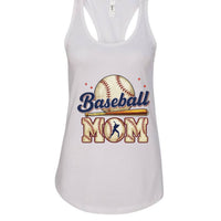 Baseball Mom Heartbeat Tank Top Proud Sports Family Design White- N1533 - FRONT
