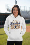 Baseball Mom Passion Player Silhouette Design Hoodie WHITE - SF500 - FRONT