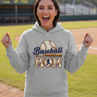 Baseball Mom Passion Player Silhouette Design Hoodie SPORT GREY - SF500 - FRONT
