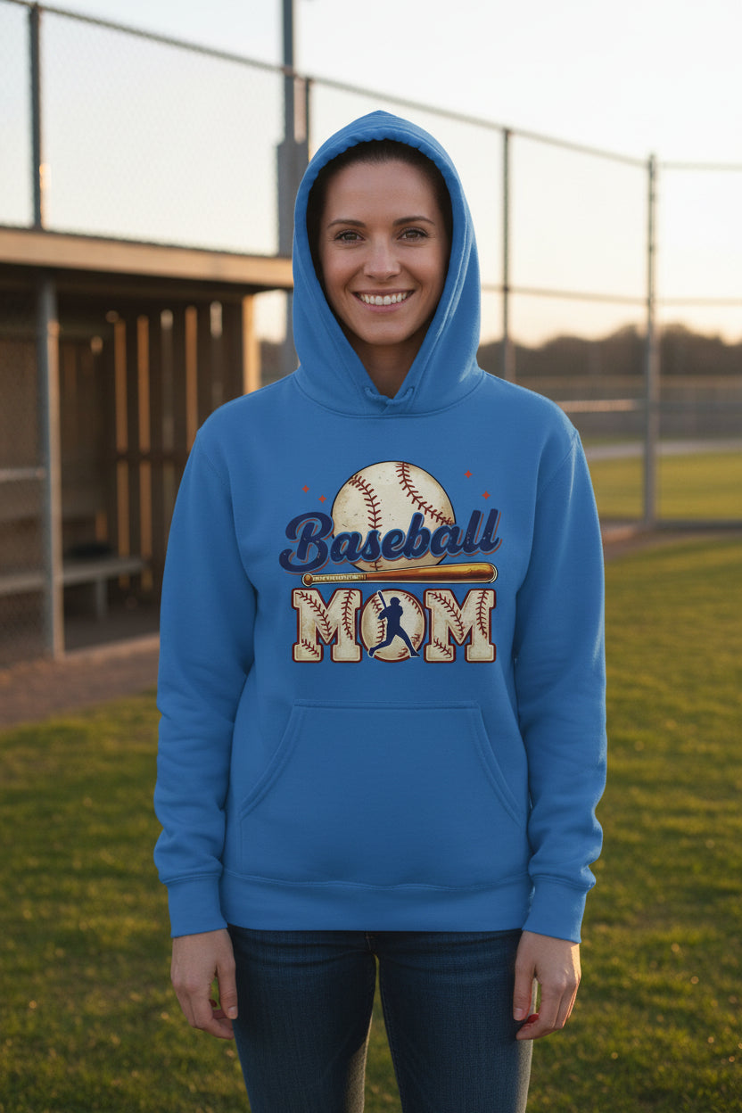 Baseball Mom Passion Player  Silhouette Design Hoodie Royal - SF500 - FRONT