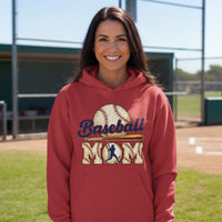 Baseball Mom Passion Player Silhouette Design Hoodie RED - SF500 - FRONT